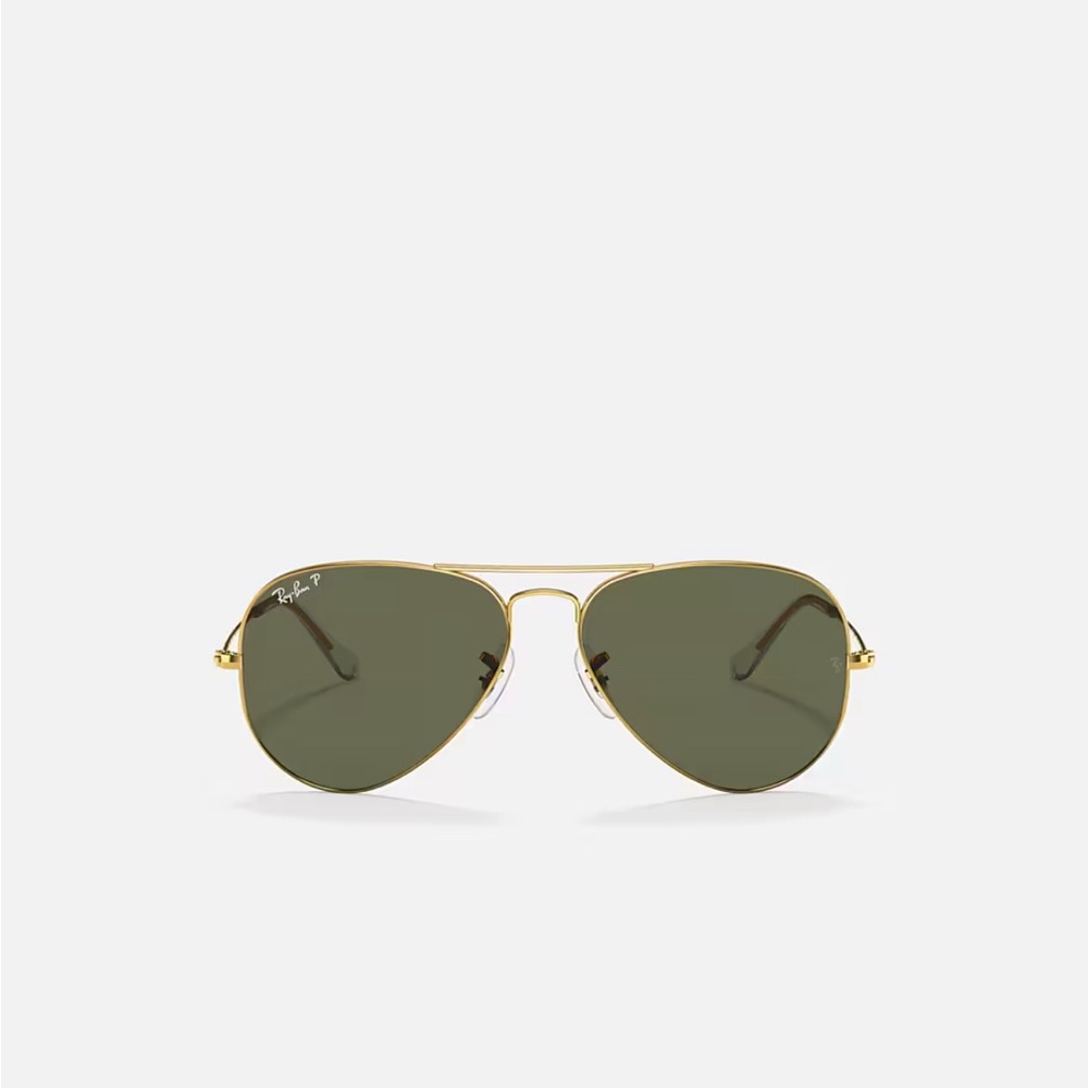Ray-Ban Unisex Aviator Sunglasses - Gold Frame with Dark Green Lenses - Picture 9 of 12